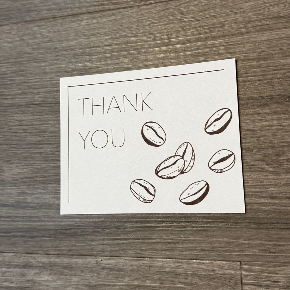10 Thank You Cards With Coffee Beans - Picture 4 of 5